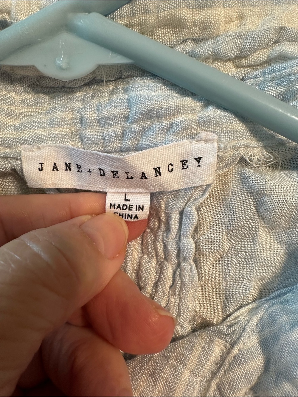 Jane & Delancey Light Blue Linen Top - Picture 8 of 10